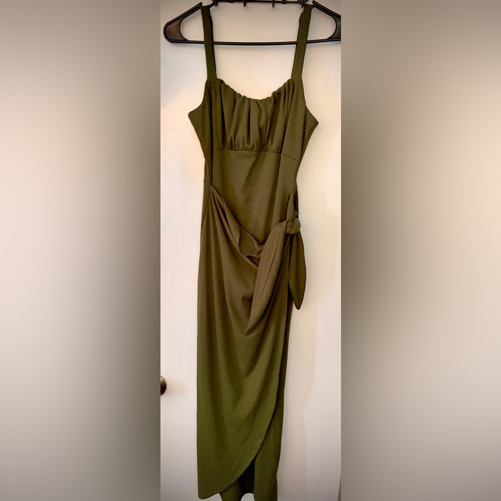 Nine Britton Asymmetrical Olive Dress